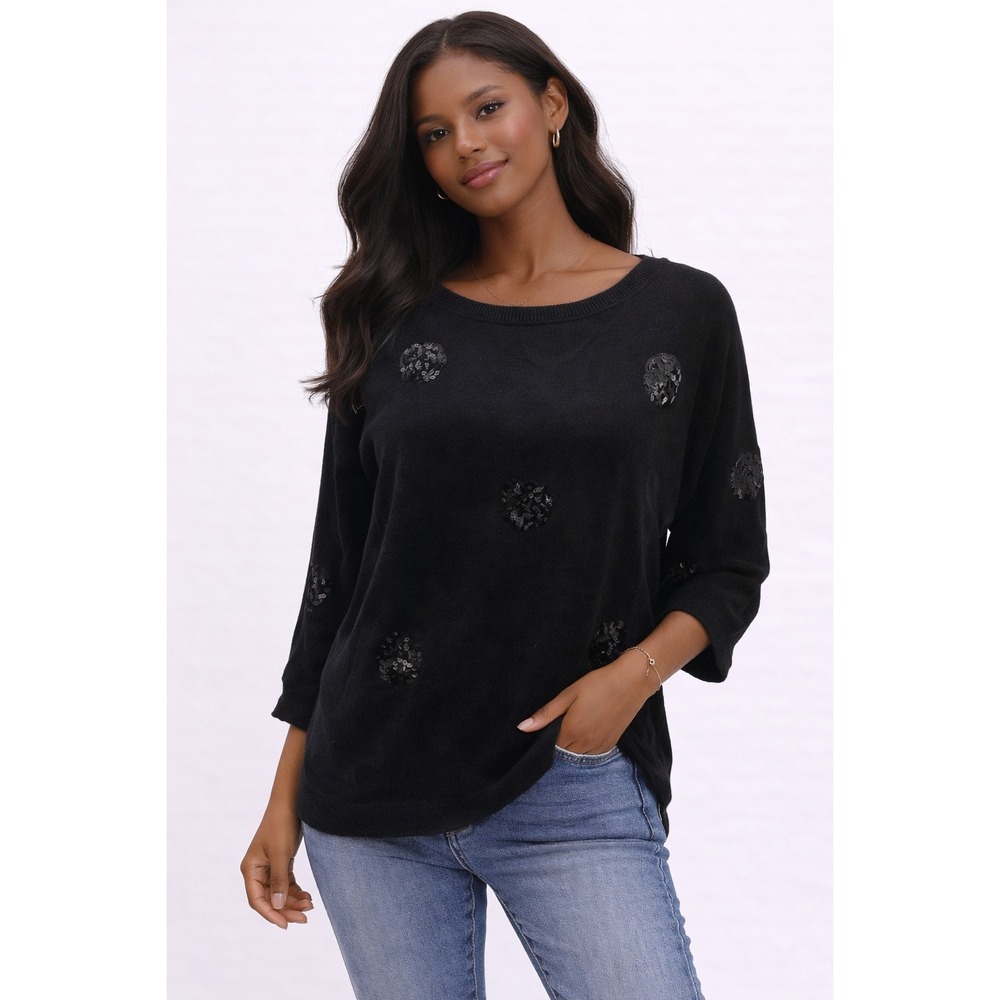 New York & Company- Black‎ Sequin Women's Sweatshirt Size L